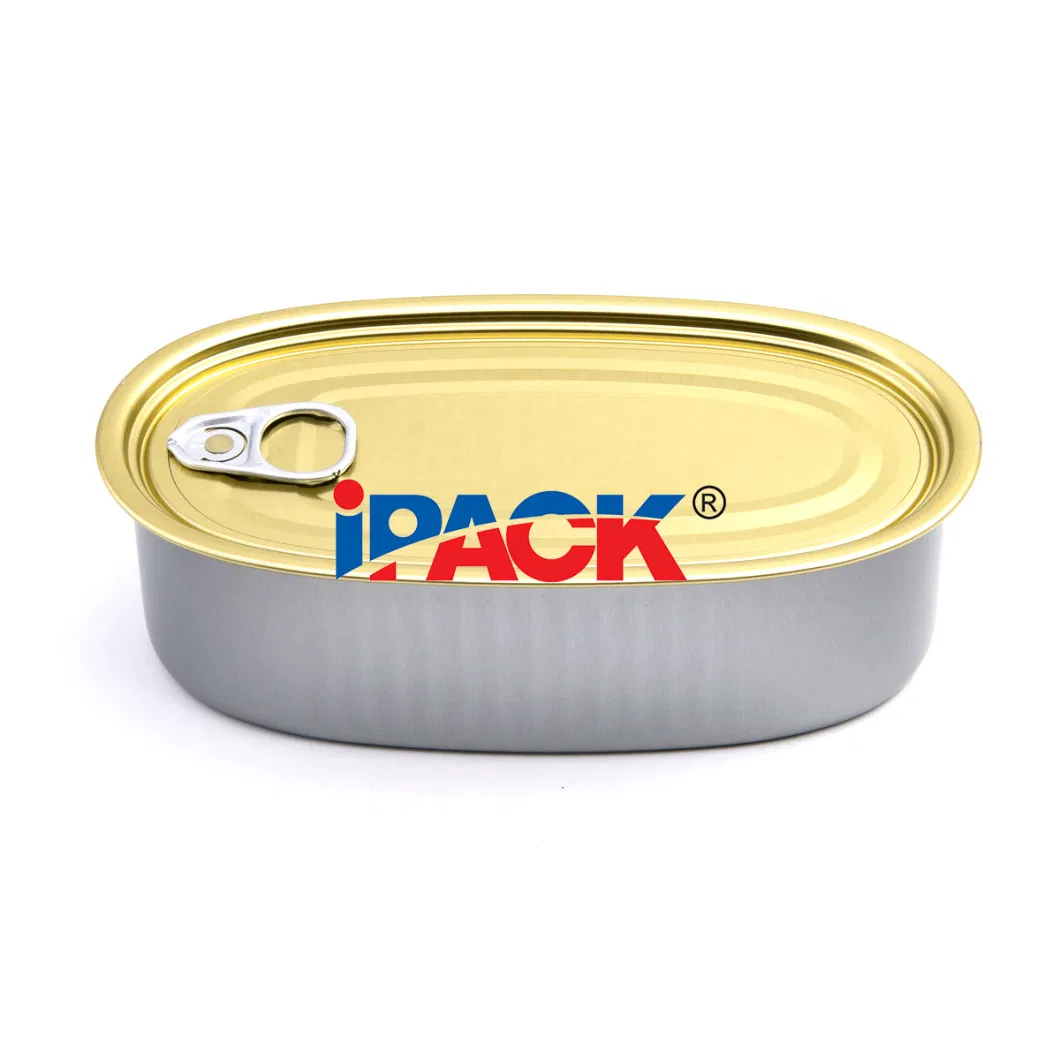 501# Custom Logo Printing Oval Shaped Packing Tin Can Empty Grade Tin Can for Food with Normal End Eoe Lid